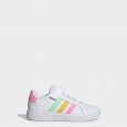 adidas GRAND COURT COURT ELASTIC LACE AND TOP STRAP SHOES حذاء سبورت للنساء لون ابيض