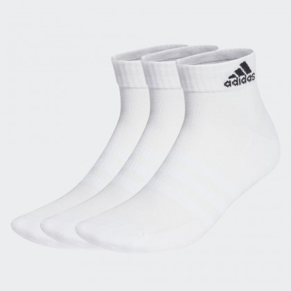 Adidas CUSHIONED SPORTSWEAR ANKLE SOCKS 3 PAIRS جرابات للشباب لون ابيض