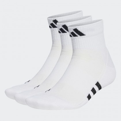 Adidas PERFORMANCE CUSHIONED MID-CUT SOCKS 3 PAIRS جرابات للشباب لون ابيض