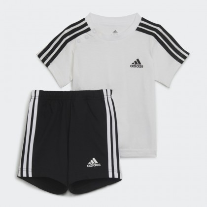 adidas ESSENTIALS SPORT SET طقم شورت وتيشيرت للاطفال لون ابيض