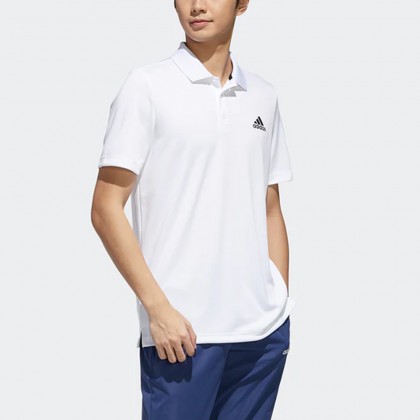 adidas Designed to Move 3-Stripes Polo Shirt بلوزة شبابية نص كم بولو لون ابيض