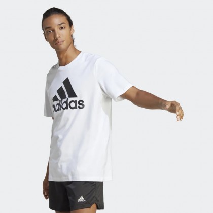 adidas ESSENTIALS SINGLE JERSEY BIG LOGO TEE تيشيرت للشباب لون ابيض