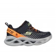 حذاء بأضواء تويستي برايتس - نوفلو للأطفال لون أسود ورمادي وبرتقالي Skechers Boy's Twisty Brights - Novlo Shoes