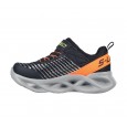 حذاء بأضواء تويستي برايتس - نوفلو للأطفال لون أسود ورمادي وبرتقالي Skechers Boy's Twisty Brights - Novlo Shoes