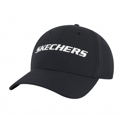 طاقية سكتشرز مزينة بشعار الماركة لون أسود Skechers Tearstop Snapback Hat