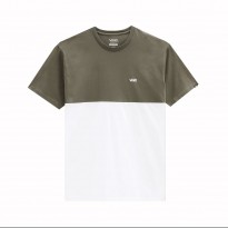 Vans Men's Colorblock T-Shirt  || تيشيرت فانز كلر بلوك للرجال لون أبيض وزيتي