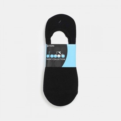 Diadora Unisex Invisible Socks (3 Pairs) || جوارب ديادورا سادة غير مرئية (3 أزواج) للجنسين حجم (41-46) لون أسود