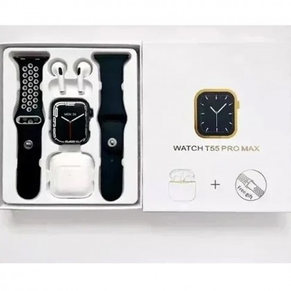 SMART WATCH T55 AND AIRPODS AND GIFT