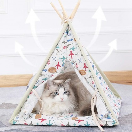 خيمة قماش للحيوانات لداخل المنزل او خارج المنزل ( 45×45×60 سم )