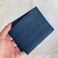 محفظة شبابية جلد مع حروف لون كحلي