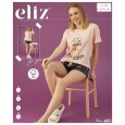 طقم بيتي ستاتي قطن قطعتين شورت وتيشيرت من Eliz