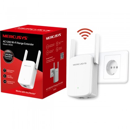 موزع انترنت MERCUSYS ME30 AC1200 Wi-Fi Range Extender