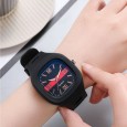  Men's Water Resistant Quartz Watch || ساعة كوارتز عصرية رقمية بلاستيك لون أسود