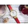 Curren Women's Quartz Leather Strap Watch (Dial 3.3cm) || ساعة كورين كوارتز جلد لون أحمر