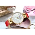 Curren Women's Quartz Leather Strap Watch (Dial 3.3cm) || ساعة كورين كوارتز جلد لون أحمر