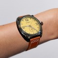 Curren Military Sports Men's Watch (Dial 4.6cm) || ساعة يد كورين كوارتز جلد لون ذهبي