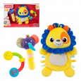 rattle stick with fun sounds-cick clack twist and turn textured caterpillar rattle lion comforter rattle set +0m