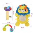 rattle stick with fun sounds-cick clack twist and turn textured caterpillar rattle lion comforter rattle set +0m