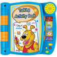 5 learning activities-easy press button-three turning pages talking activity book +24m