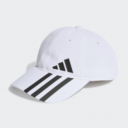 adidas Unisex 3-Stripes AEROREADY Baseball Cap  || طاقية اديداس تصميم ثلاث خطوط ايروريدي بيسبول للجنسين لون أبيض