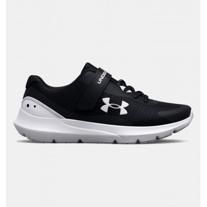 Under Armour Boys' Pre-School UA Surge 3 AC Running Shoes || حذاء أندر آرمر سيرج 3 رانينج للأطفال لون أسود وأبيض