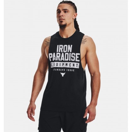 Under Armour Men's Project Rock Iron Muscle Tank || بلوزة حفر (كت) أندر آرمر بروجكت روك ايرون ماسل للرجال لون أسود