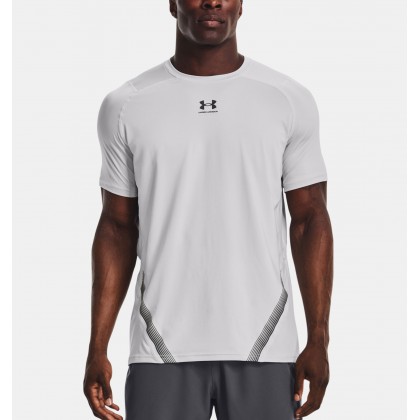 Under Armour Men's HeatGear Armour Fitted T-Shirt || تيشيرت أندر آرمر هيت جير ارمور فيتيد بأكمام قصيرة للرجال لون رمادي