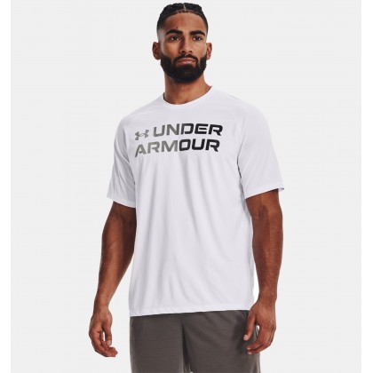 Under Armour Men's Tech 2.0 Gradient Short Sleeve T-Shirt || تيشيرت أندر آرمر تك 2.0 جريدنت بأكمام قصيرة للرجال لون أبيض