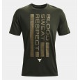 Under Armour Men's Project Rock BSR Flag Short Sleeve T-Shirt || تيشيرت أندر آرمر روجكت روك بي اس ار فلاج للرجال لون زيتي