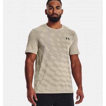 Under Armour Men's Seamless Radial Short Sleeve T-Shirt || تيشيرت أندر آرمر سيملس رايديلبأكمام قصيرة للرجال لون بيج