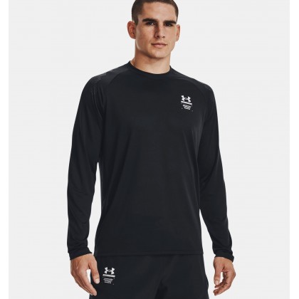 Under Armour Men's ArmourPrint Long Sleeve T-Shirt || تيشيرت أندر آرمر آرمر-برينت بأكمام طويلة للرجال لون أسود