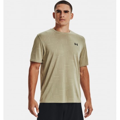 Under Armour Men's Training Vent Jacquard Short Sleeve T-Shirt || تيشيرت أندر آرمر ترينينج فنت جاكارد للرجال لون زيتي