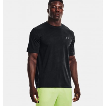 Under Armour Men's Training Vent Jacquard Short Sleeve T-Shirt || تيشيرت أندر آرمر ترينينج فنت جاكارد للرجال لون أسود