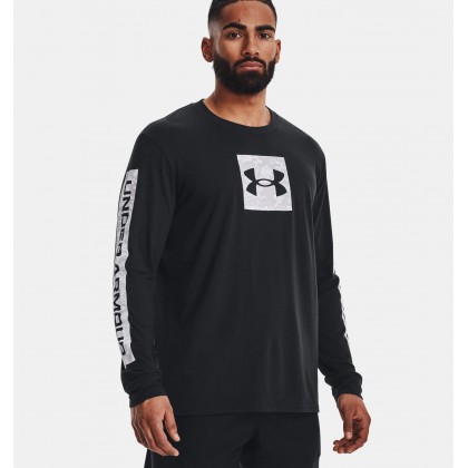 Under Armour Men's Camo Boxed Sportstyle T-Shirt || تيشيرت أندر آرمر كامو بوكسد سبورت-ستايل بأكمام طويلة للرجال لون أسود