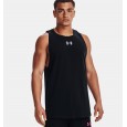 Under Armour Men's Baseline Cotton Tank || تيشيرت (حفر) أندر آرمر بيسلاين كوتون بلا أكمام للرجال لون أسود