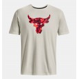 Under Armour Men's Project Rock Brahma Bull T-Shirt || تيشيرت أندر آرمر بروجكت روك براهما بول بأكمام قصيرة للرجال لون بيج