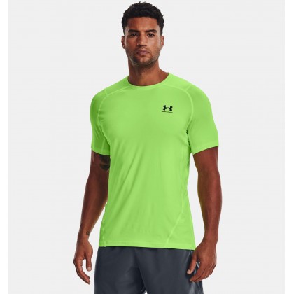 Under Armour Men's HeatGear Fitted Short Sleeve T-Shirt || تيشيرت أندر آرمر هيت-جير ارمر فيتد بأكمام قصيرة للرجال لون أخضر