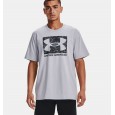 Under Armour Men's ABC Camo Boxed Logo Short Sleeve T-Shirt || تيشيرت أندر آرمر كامو بوكسد لوجو بأكمام قصيرة للرجال لون رمادي