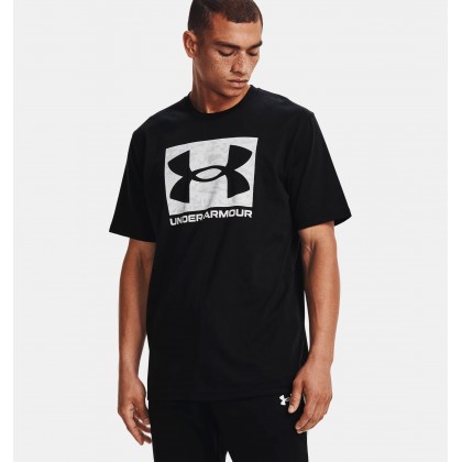 Under Armour Men's ABC Camo Boxed Logo Short Sleeve T-Shirt || تيشيرت أندر آرمر كامو بوكسد لوجو بأكمام قصيرة للرجال لون أسود