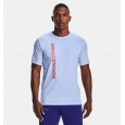 Under Armour Men's Vertical Wordmark Short Sleeve T-Shirt || تيشيرت أندر آرمر فيرتيكال وود مارك بأكمام قصيرة للرجال لون أزرق