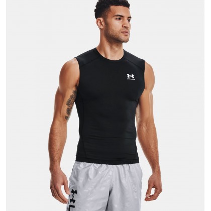 Under Armour Men's HeatGear Sleeveless || تيشيرت (حفر) أندر آرمر هيت جير ارمر بلا أكمام للرجال لون أسود