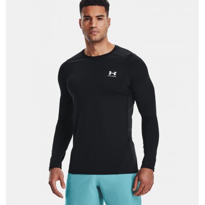 Under Armour Men's HeatGear Fitted Long Sleeve T-Shirt || تيشيرت أندر آرمر هيت جير ارمر فيتد بأكمام طويلة للرجال لون أسود