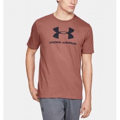 Under Armour Men's Sportstyle Logo Short Sleeve T-Shirt || تيشيرت أندر آرمر سبورت ستايل لوجو بأكمام قصيرة للرجال لون برتقالي