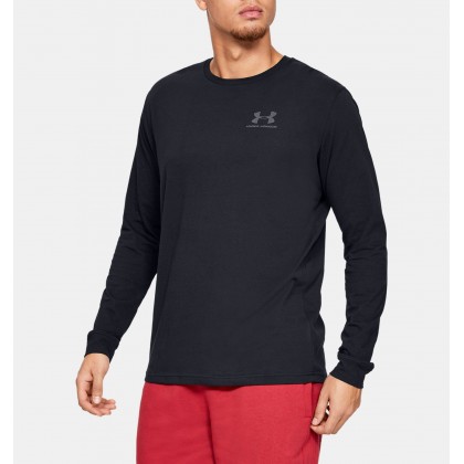 Under Armour Men's Sportstyle Left Chest Long Sleeve T-Shirt || تيشيرت أندر آرمر سبورت ستايل تشست بأكمام طويلة للرجال لون أسود