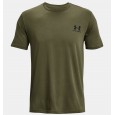 Under Armour Men's Sportstyle Left Chest T-Shirt || تيشيرت أندر آرمر سبورت ستايل ليفت تشيست بأكمام قصيرة للرجال لون زيتي