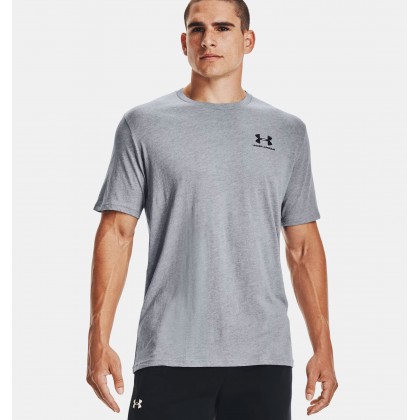 Under Armour Men's Sportstyle Left Chest T-Shirt || تيشيرت أندر آرمر سبورت ستايل ليفت تشيست بأكمام قصيرة للرجال لون سكني