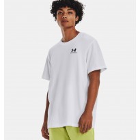 Under Armour Men's Logo Embroidered Heavyweight Short Sleeve T-Shirt || تيشيرت أندر آرمر لوجو امبرويدرد هيفي ويت للرجال لون أبيض