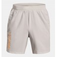 Under Armour Men's Launch SW 7'' Wordmark Shorts || شورت أندر آرمر لاونش 7 اس دبليو ووردمارك للرجال لون رمادي وبرتقالي