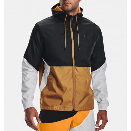 Under Armour Men's Legacy Windbreaker Jacket || جاكيت أندر آرمر ليجاسي ويندبريكر للرجال لون أسود ورمادي وذهبي