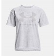 Under Armour Women's Logo Printed Heavyweight T-Shirts|| تيشيرت أندر آرمر لوجو برينتد هيفي ويت للنساء لون رمادي وأبيض